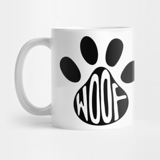 Woof Dog Paw Illustration Mug